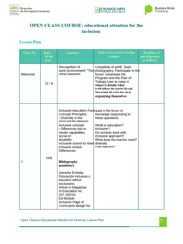 Inclusive Education Lesson Plans Guide | PDF | Inclusion (Education ...