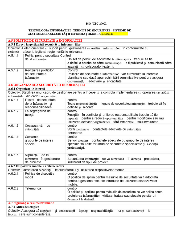 ISO 27001 Controale | PDF