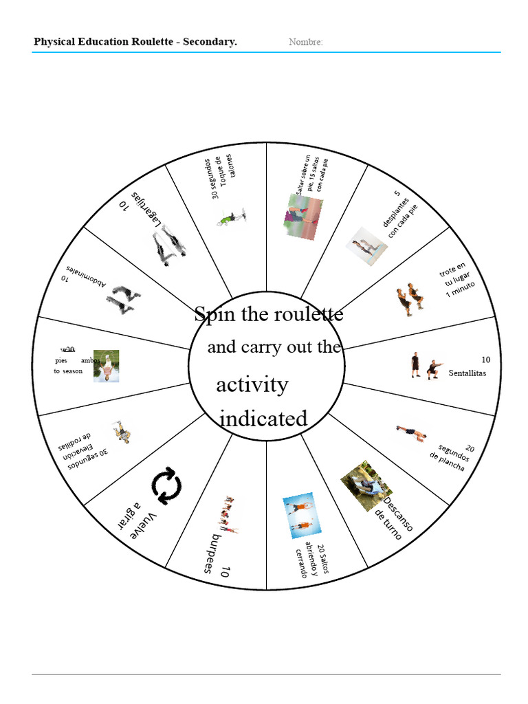 Physical Education Roulette Secondary School | PDF