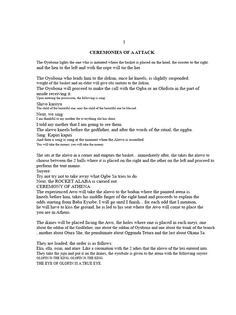 Initiation Ceremony Rituals Explained | PDF