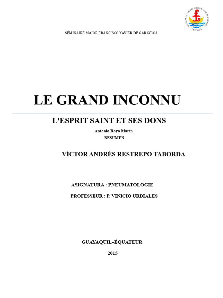 L'Esprit Saint : Dons et Mystères | PDF | Grâce (christianisme) | Trinité