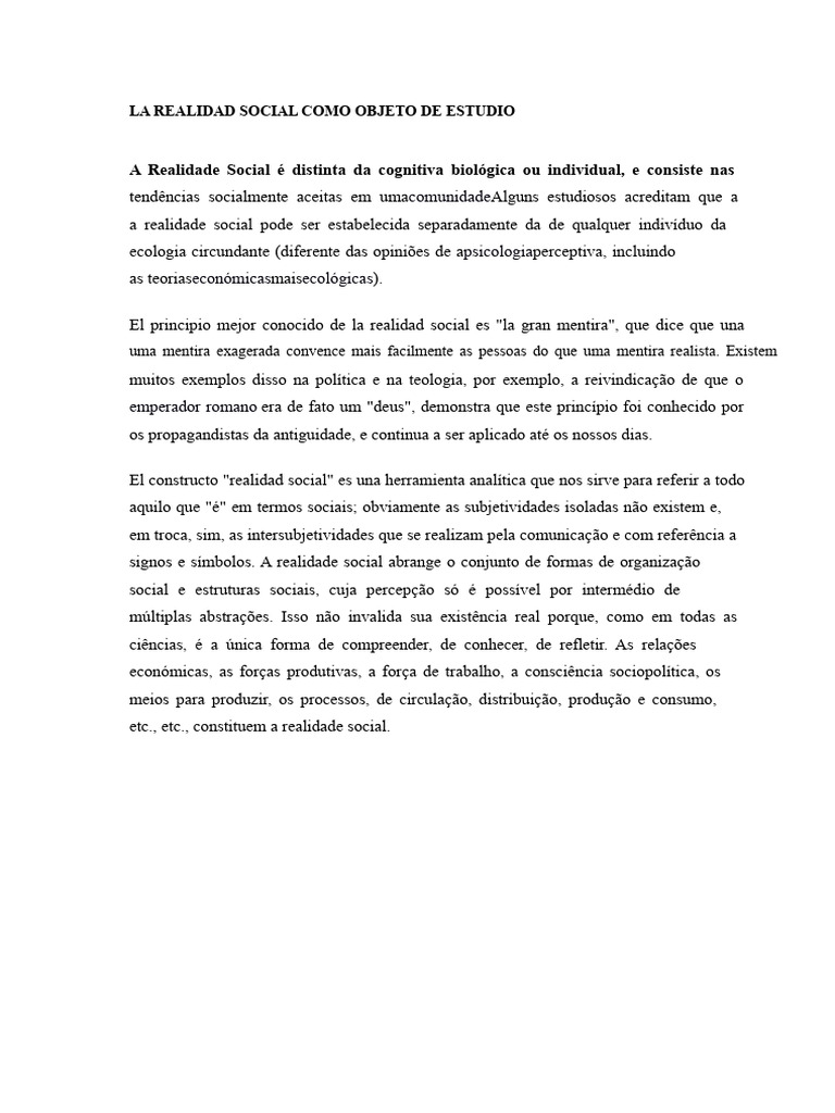 Estudo da Realidade Social e Suas Disciplinas | PDF | Sociologia | Science