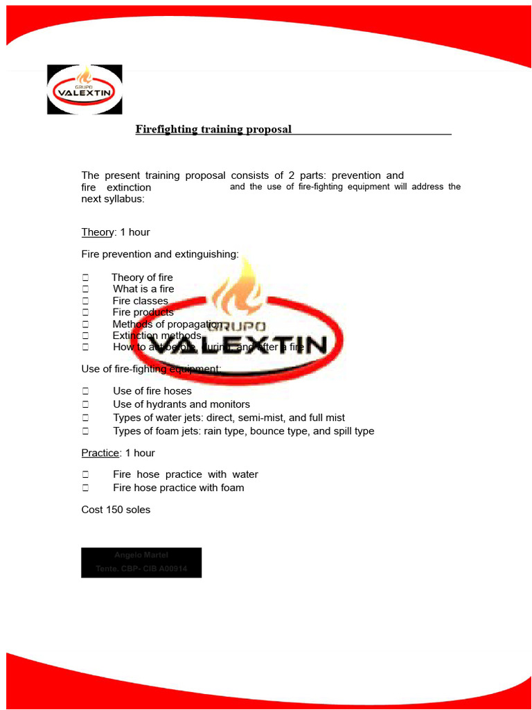 Firefighting Training Proposal Overview | PDF