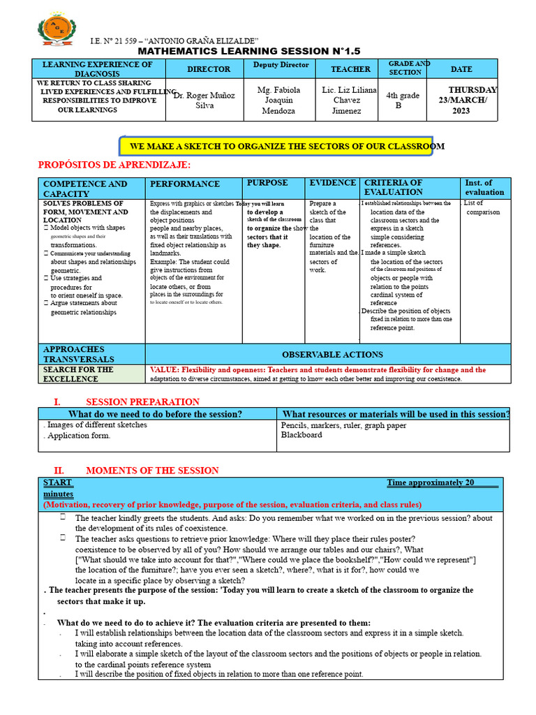 Classroom Sketching for Spatial Learning | PDF | Classroom | Teachers
