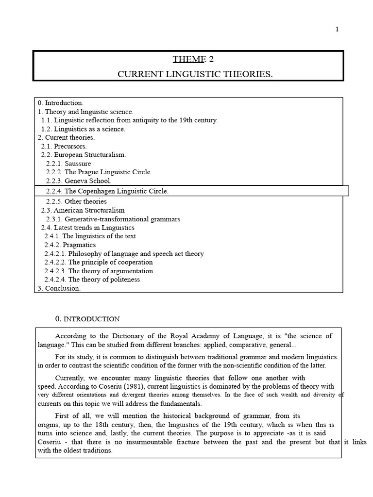 Theme 2 Current Linguistic Theories | PDF | Linguistics | Phonology