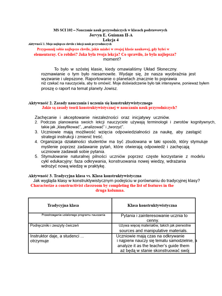 MS SCI 102-Lekcja 4 | PDF