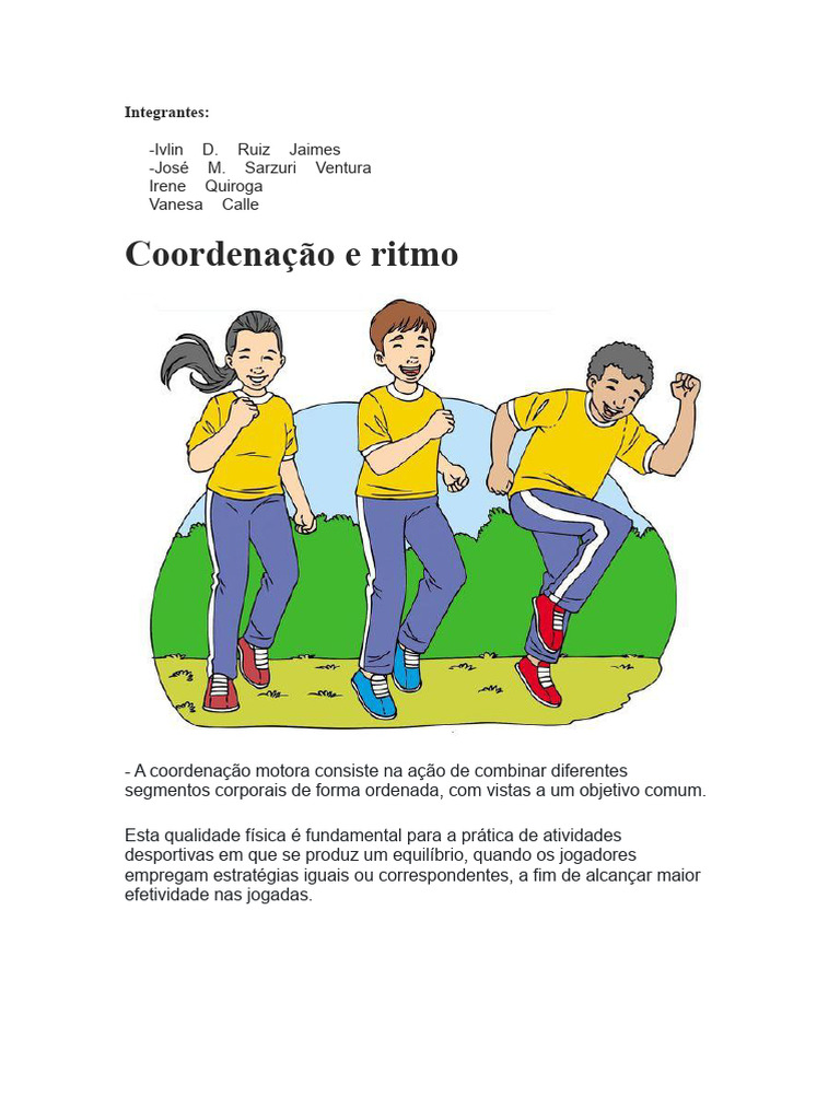 Coordenação e Ritmo em Exercícios Físicos | PDF