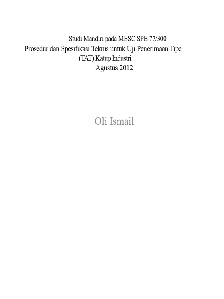 Prosedur Uji Penerimaan Tipe Katup Industri | PDF
