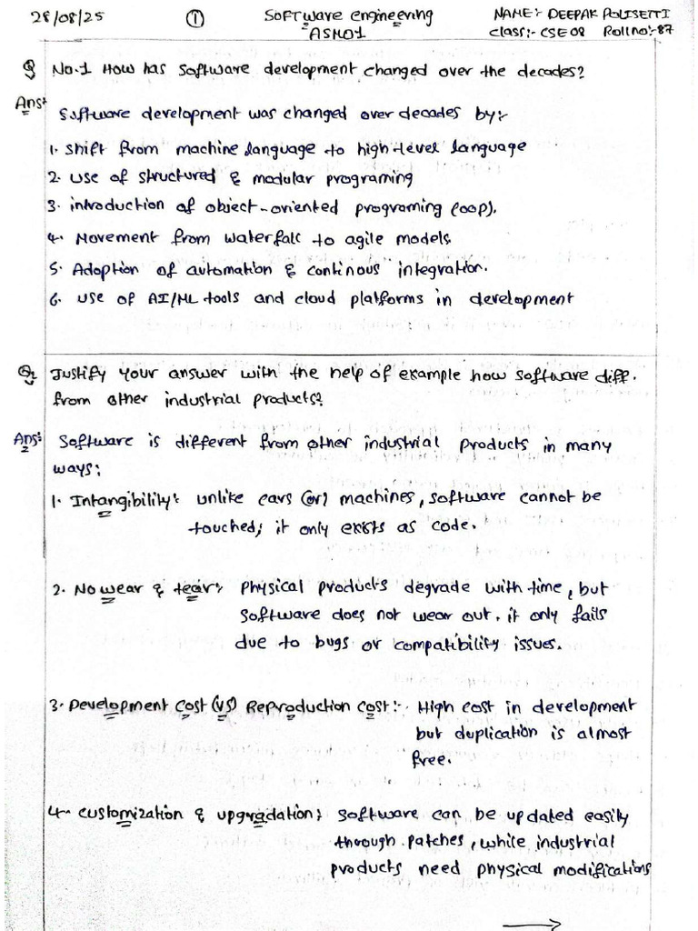 Software Engineering ASM01 | PDF