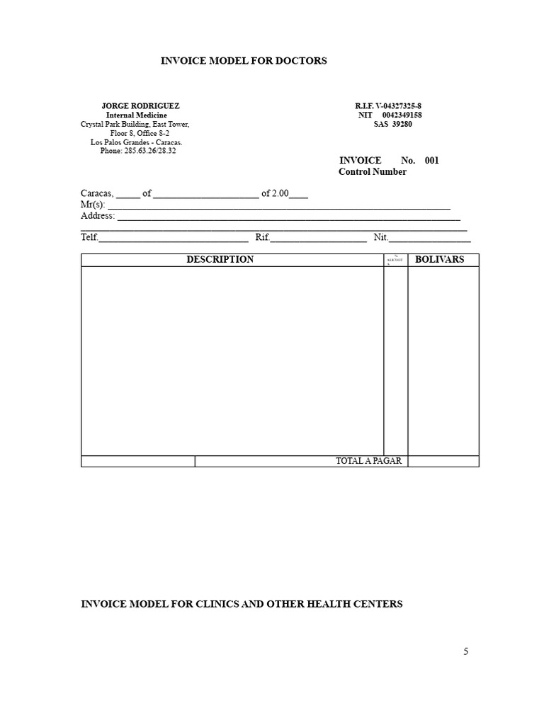 Doctor and Clinic Invoice Template | PDF | Value Added Tax ...
