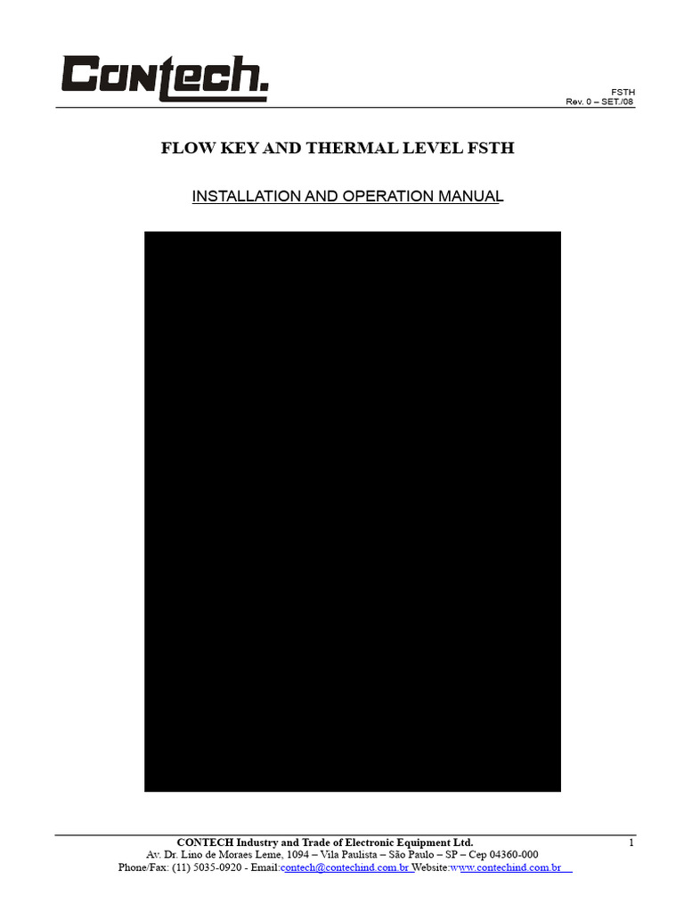 FSTH Flow and Level Sensor Manual | PDF | Switch | Relay