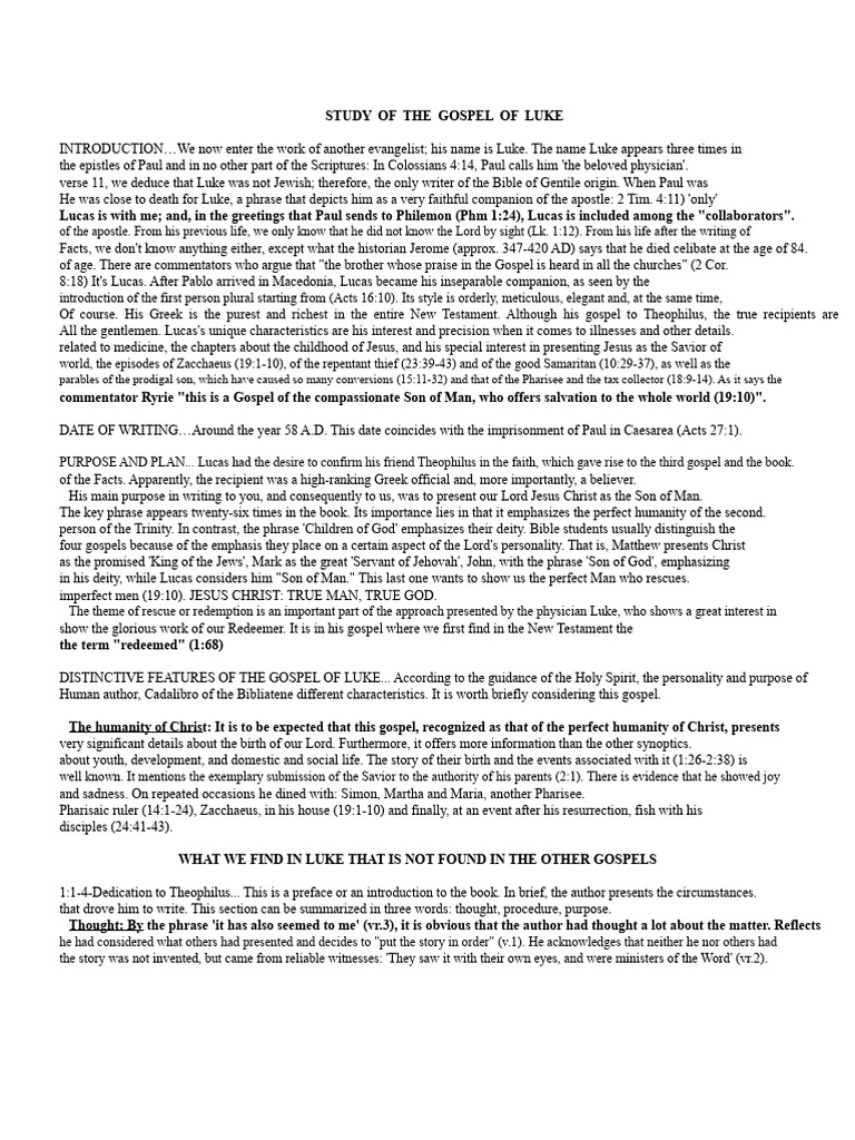 Insights on the Gospel of Luke | PDF | Jesus | John The Baptist