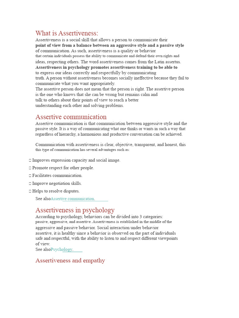 Understanding Assertiveness Skills | PDF | Decision Making | Hypothesis