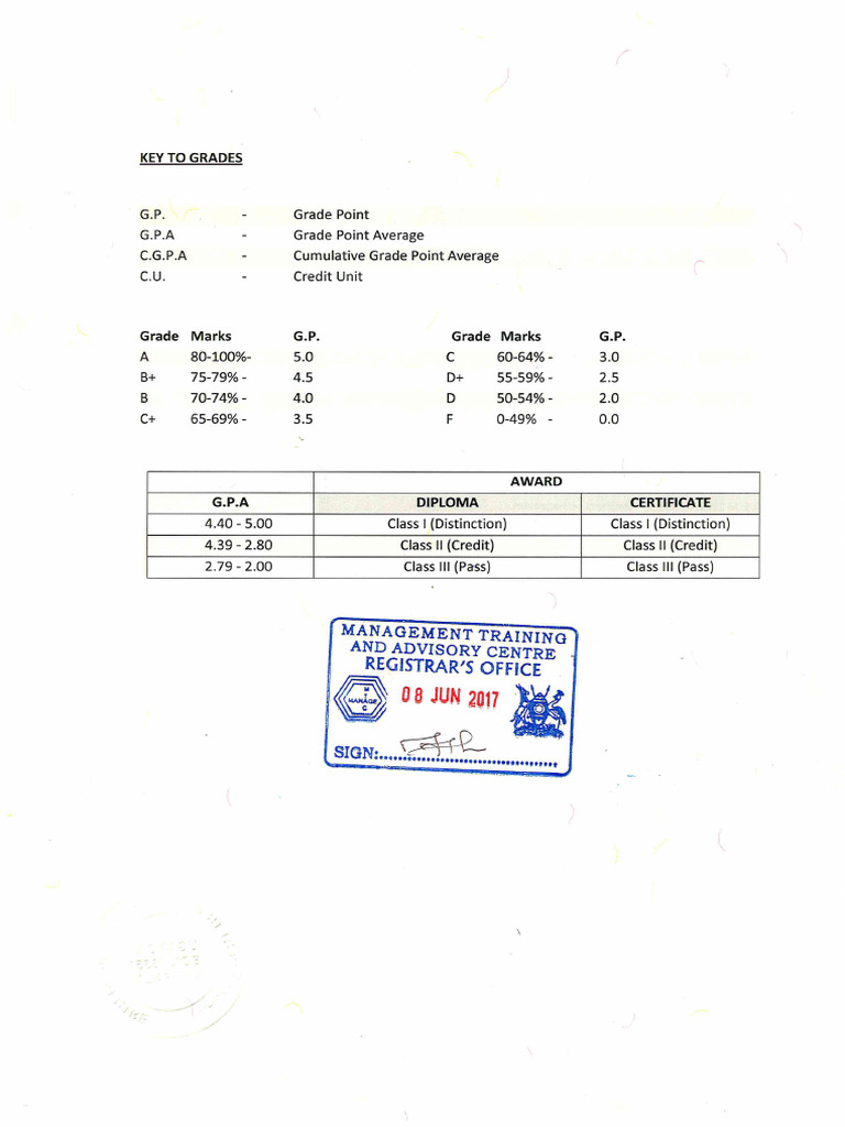 Transcript Back Page | PDF