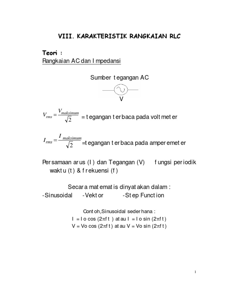 Karakteristik Rangkaian RLC | PDF | Sains & Matematika