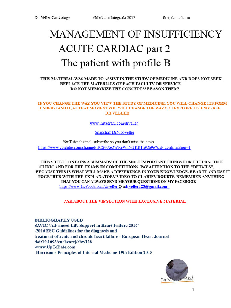 Management of Acute Heart Failure Dr. Veller Part 2 | PDF | Heart ...