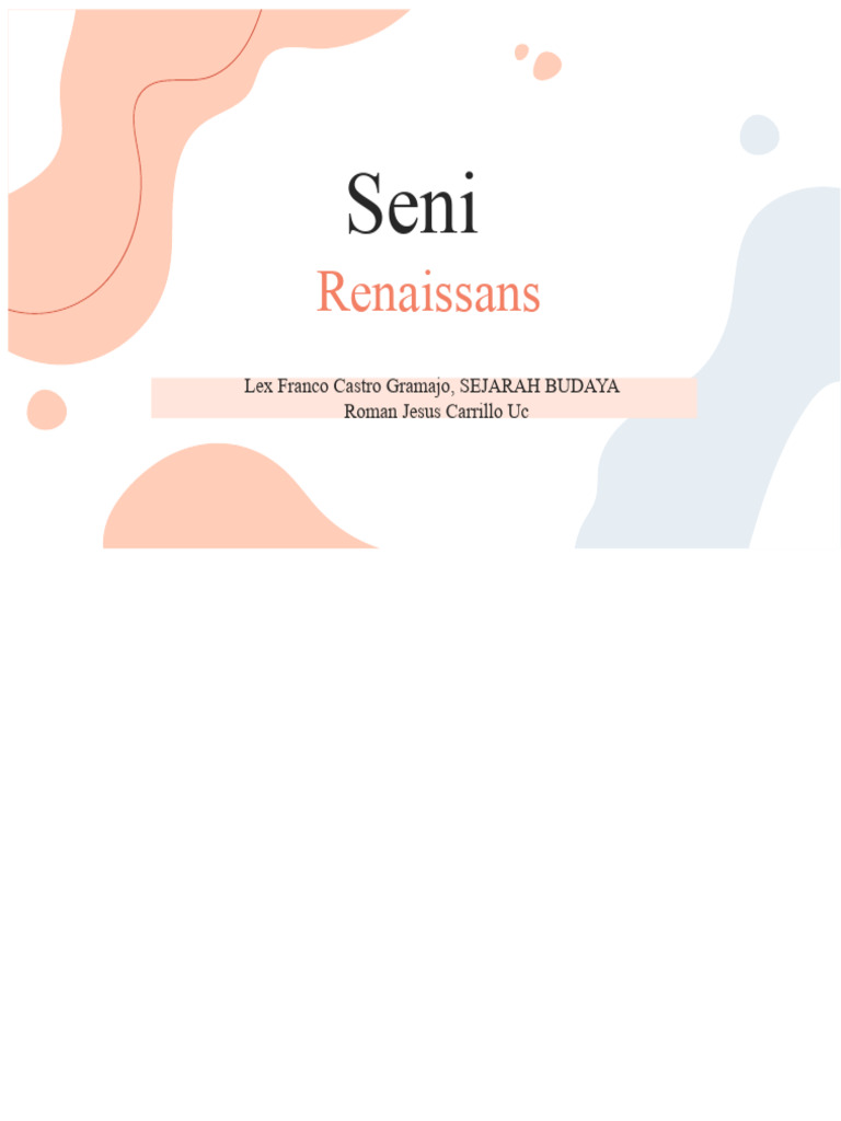 Seni Renaisans: Karya dan Arsitektur | PDF