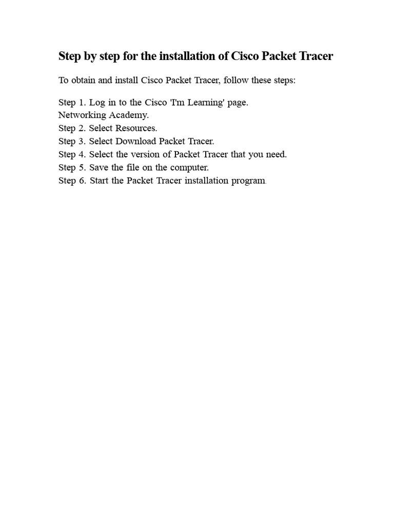 Cisco Packet Tracer Installation Guide | PDF | Command Line Interface ...