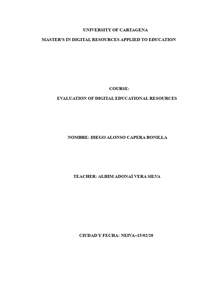 Evaluating Digital Educational Resources | PDF | Evaluation | Experience