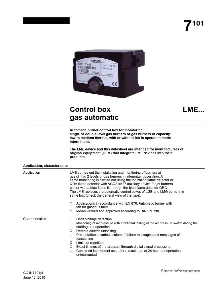Automatic Burner Control Box LME Guide | PDF | Electrical Connector ...