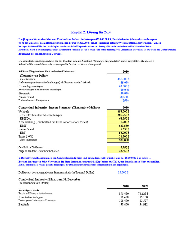 Lösung zu Ch02 P14 Modell erstellen.xls | PDF