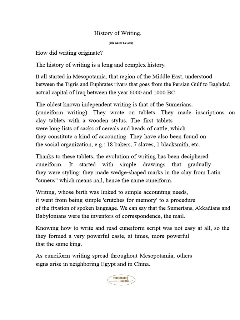 Origins and Evolution of Writing | PDF | Cuneiform | Writing