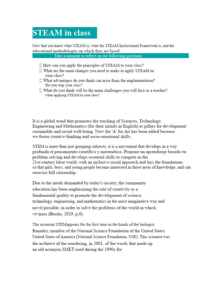 Implementing STEAM in Education | PDF | Experiment | Hypothesis