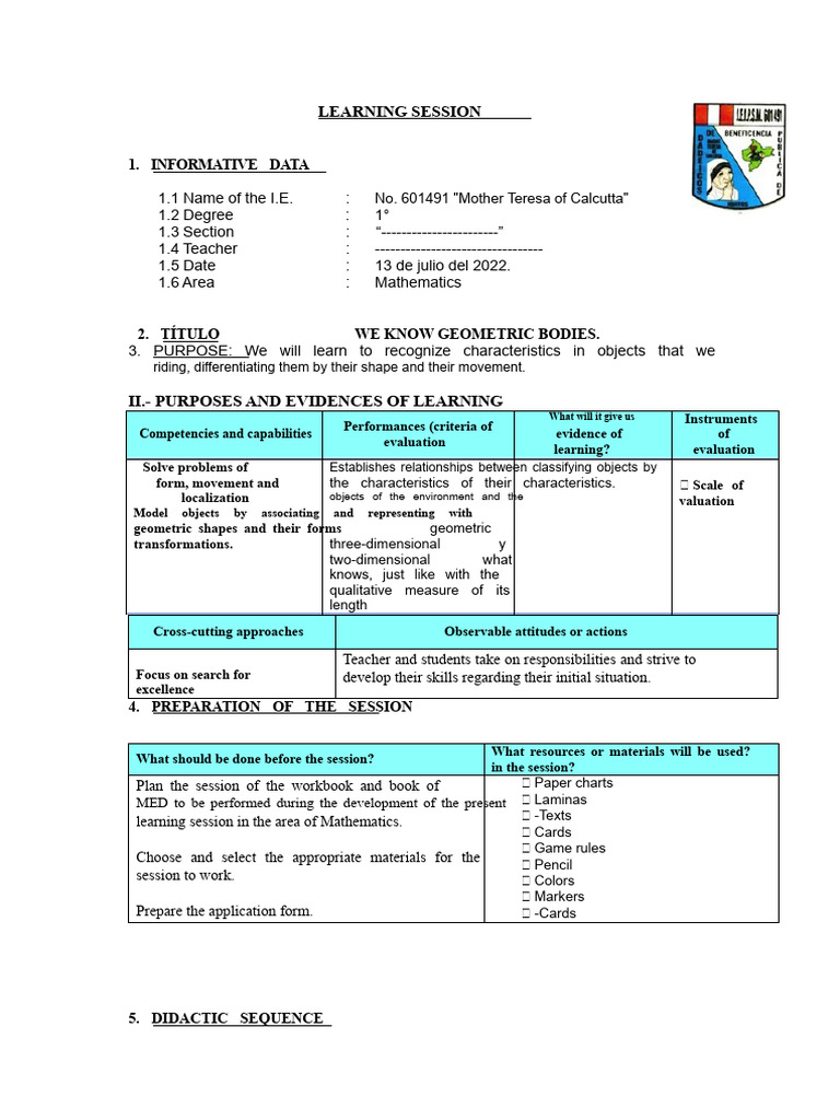 Math Session July 13, 2022 | PDF | Shape | Geometry