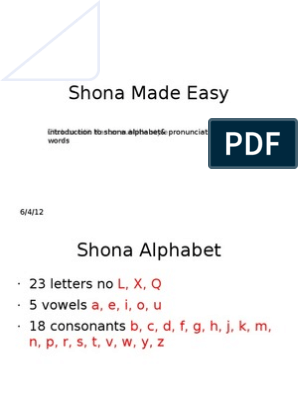 Shona Made Easy1 Semiotics Phonology