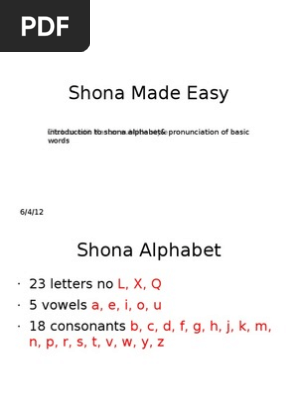 Shona Made Easy1 Semiotics Phonology