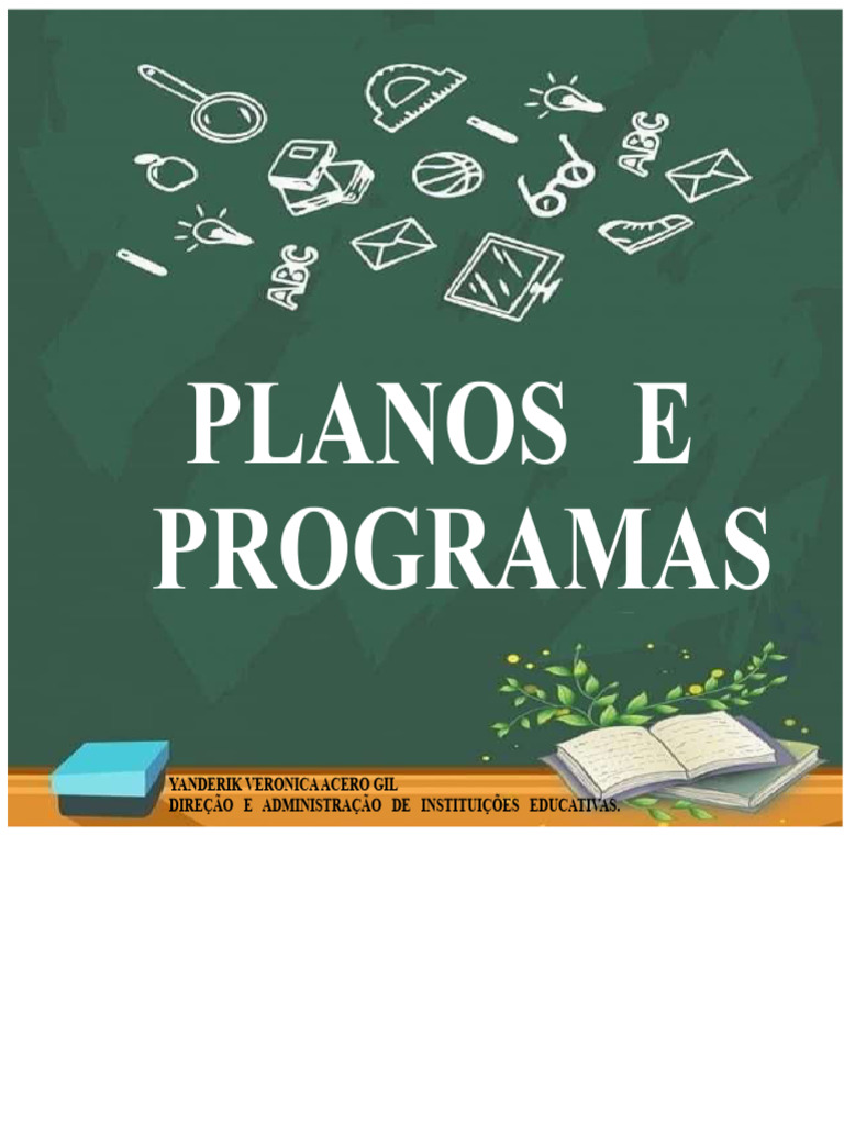 Planos e Programas de Estudo na Educação | PDF | Pedagogia