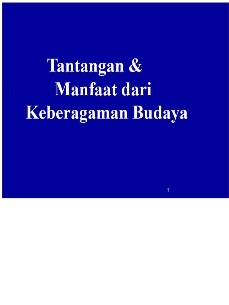 Tantangan dan Manfaat Keberagaman Budaya | PDF