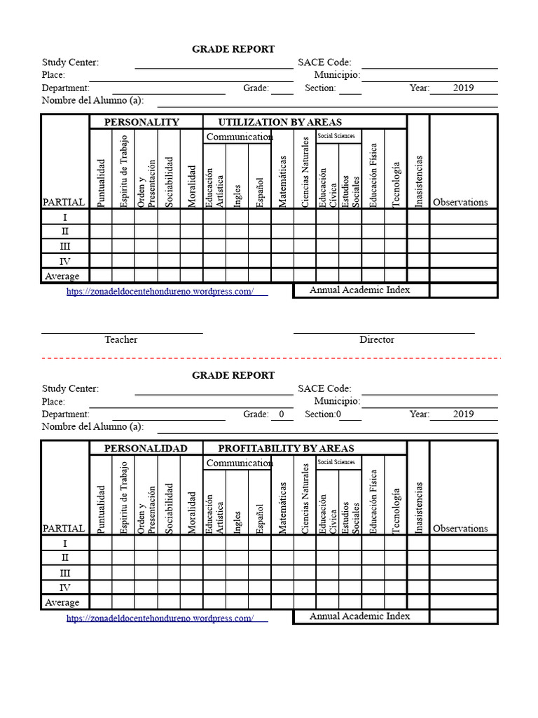 Grades Report 2019 | PDF