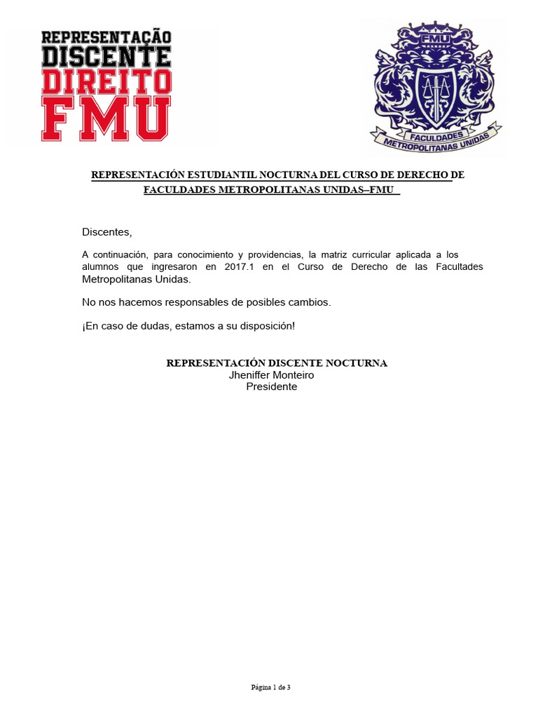 Horario de Clases Fmu Derecho | PDF | Justicia | Crimen y violencia