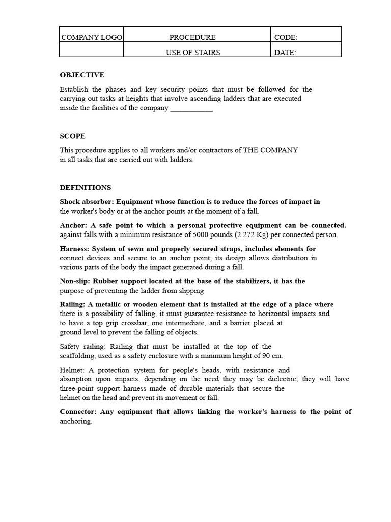 Ladder Safety Procedures and Guidelines | PDF | Scaffolding | Ladder