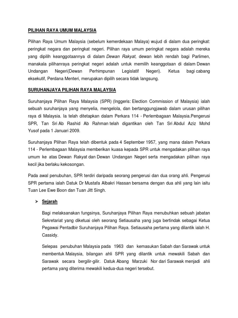 Pilihan Raya Umum Malaysia Pdf