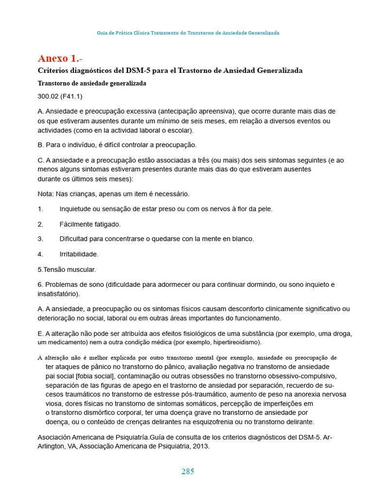 Tratamento do Transtorno de Ansiedade Generalizada | PDF | Ansiedade ...