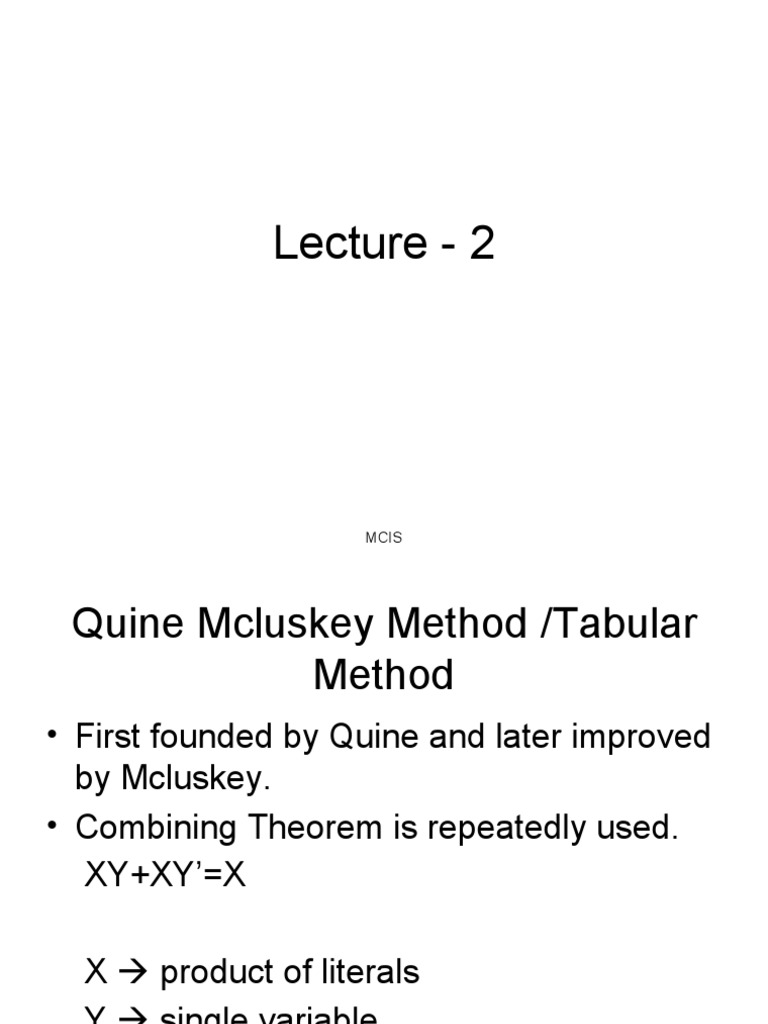 Lecture 2-QM MEthod | PDF | Logic | Mathematical Logic