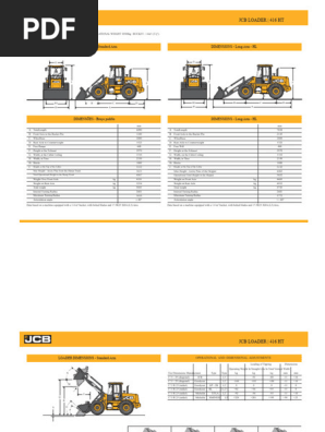 JCB 416 HT Loader Specifications | PDF | Horsepower | Diesel Engine