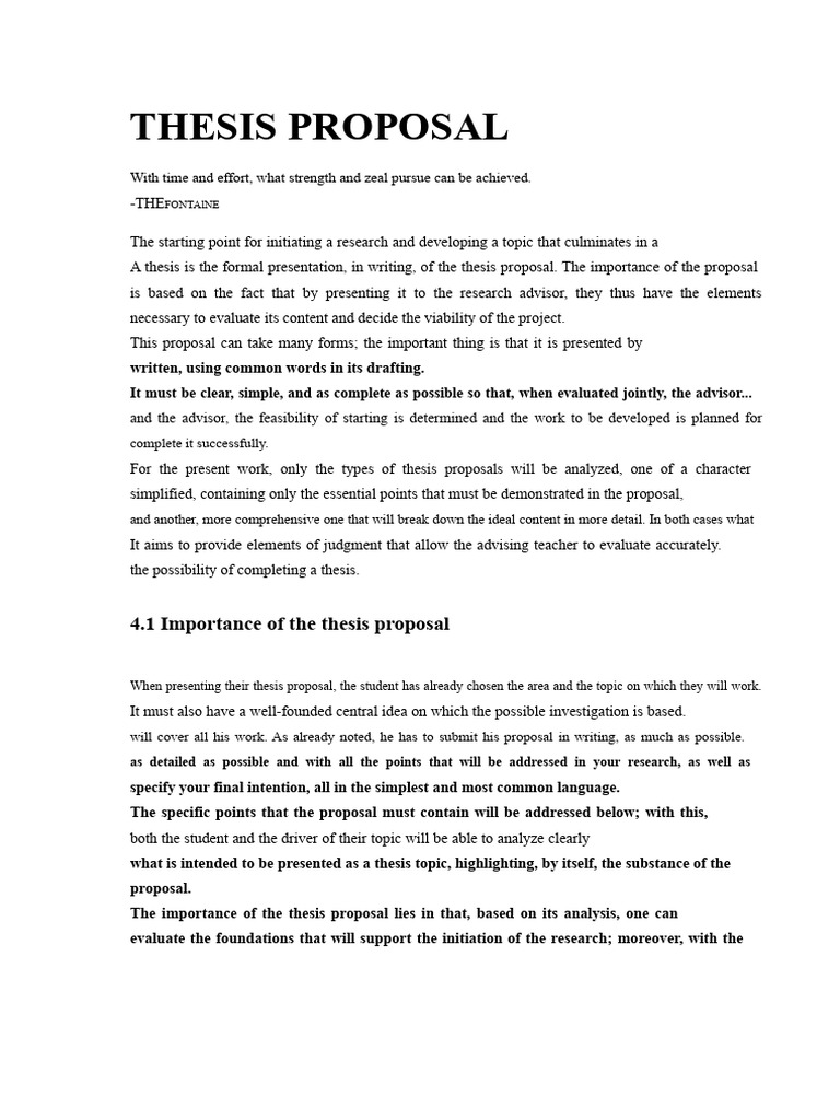 Essential Elements of a Thesis Proposal | PDF | Methodology | Thesis