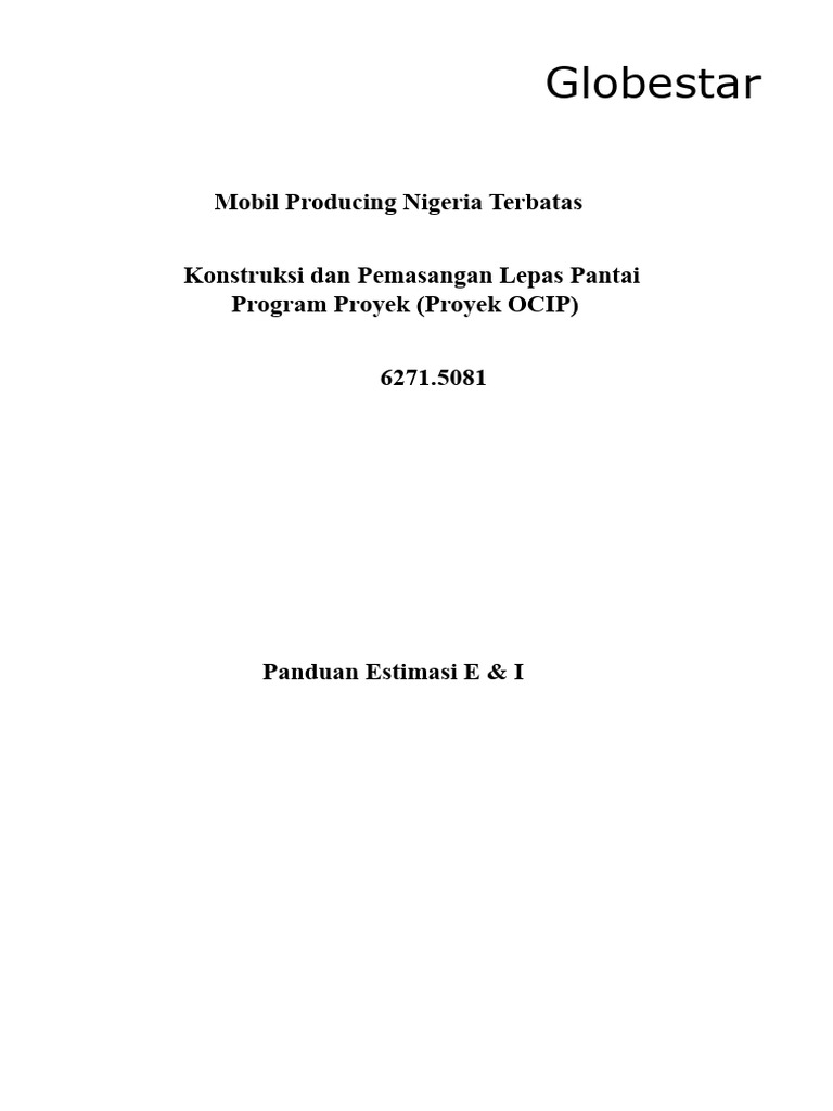 Panduan Estimasi OCIP E&I | PDF