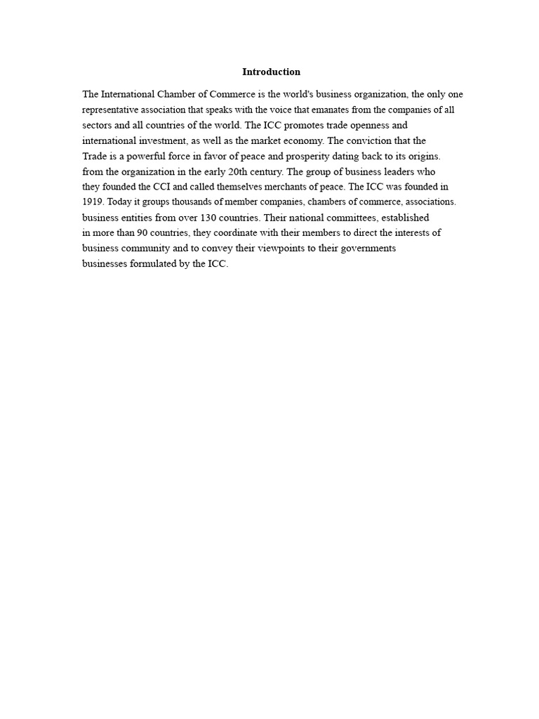 International Chamber of Commerce Overview | PDF | Trade | Business