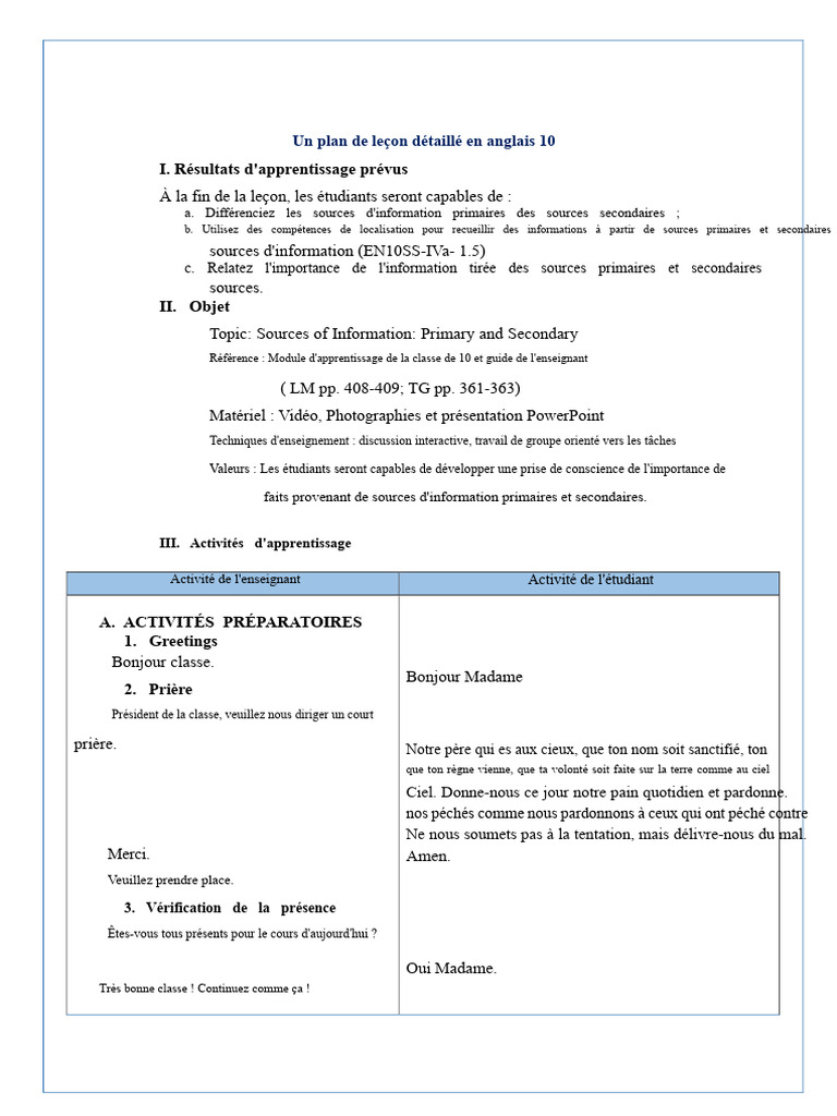 Sources d'Information : Primaires et Secondaires | PDF | la ...