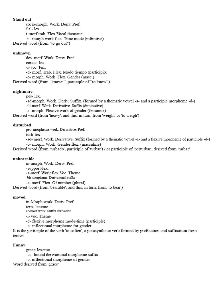 Morphological Analysis I | PDF | Word | Morphology (Linguistics)