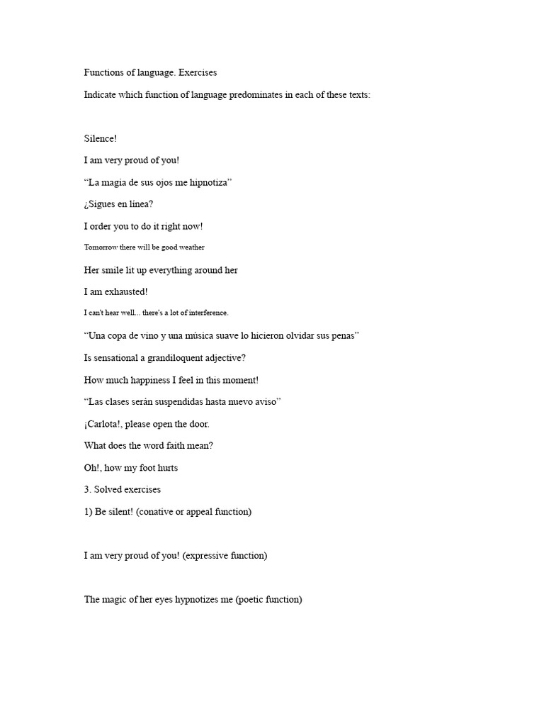 Functions of Language Explained | PDF | Human Communication | Grammar