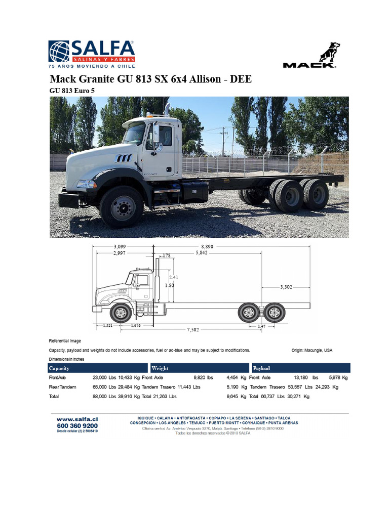Mack Granite GU 813 Specs & Features | PDF | Truck | Automotive ...