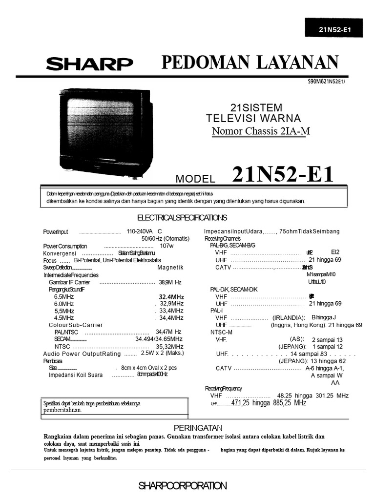 Sharp 21N52 E1 | PDF