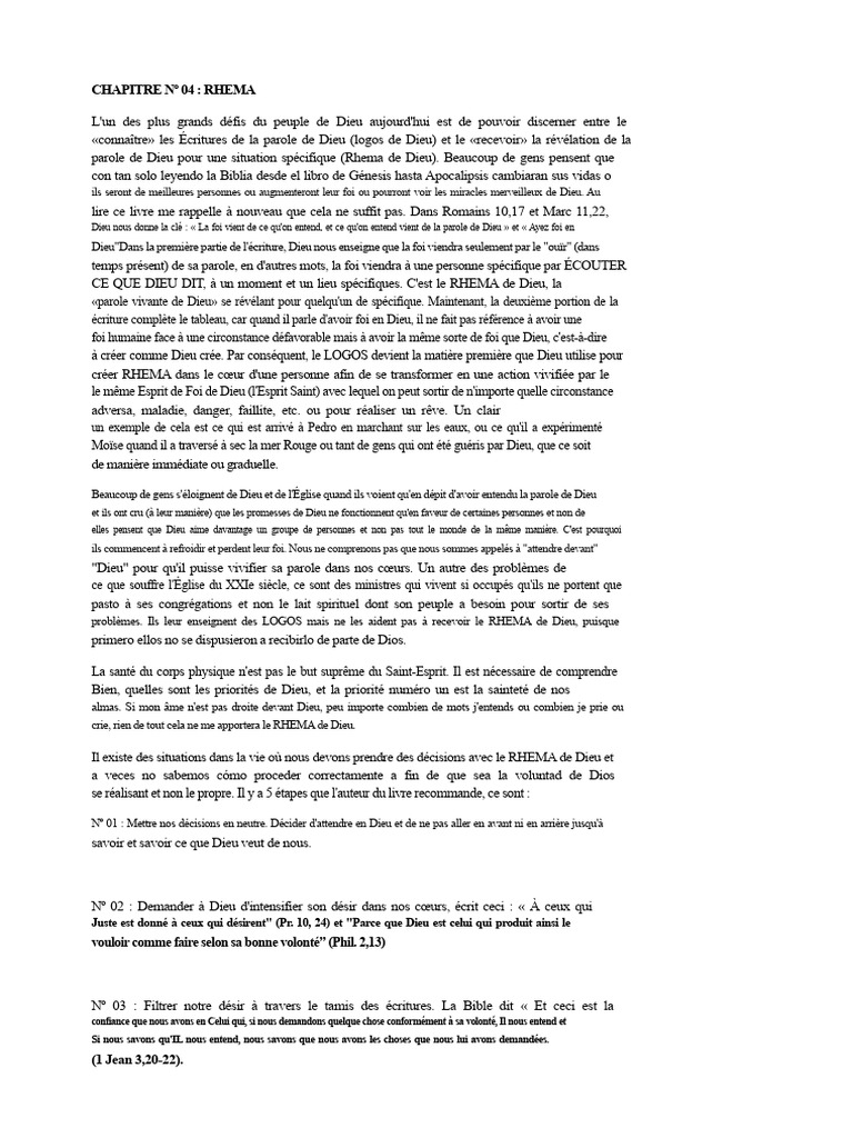 Discerner RHEMA et LOGOS dans la foi | PDF | Dieu | Discours