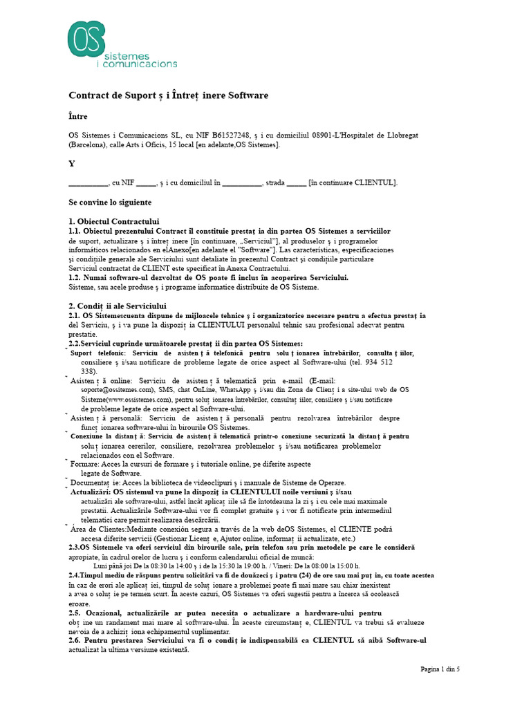 Contract de Suport | PDF