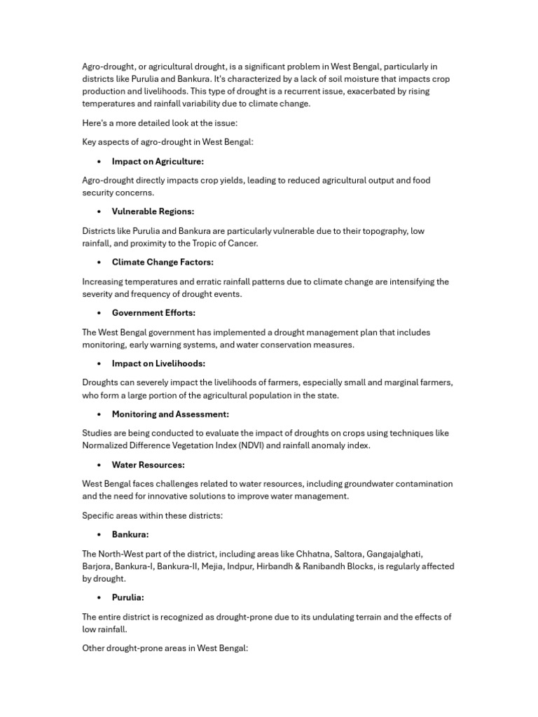Agro Drought Pdf Drought Groundwater